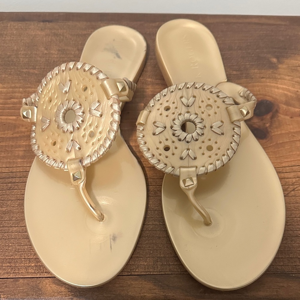 Jack Rogers Gold Jelly Sandals for Women